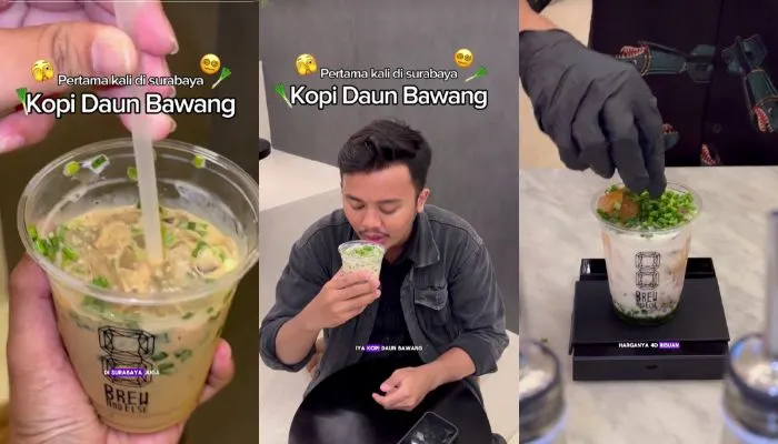 Ilustrasi Kopi Daun Bawang Yang Sedang Viral