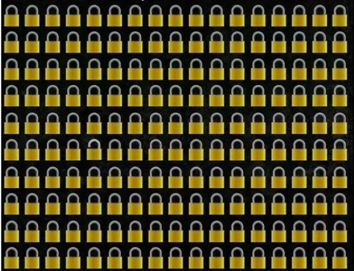 Tugas kamu pada tes penglihatan kali ini adalah menemukan satu gembok yang sudah terbuka dalam waktu 10 detik saja