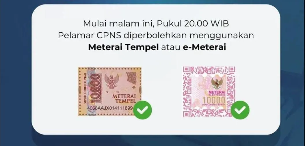 Dengan adanya keputusan penggunaan materai tempel dari BKN ini, diharapkan pelamar tidak menunda-nunda resume di akhir pendaftaran.