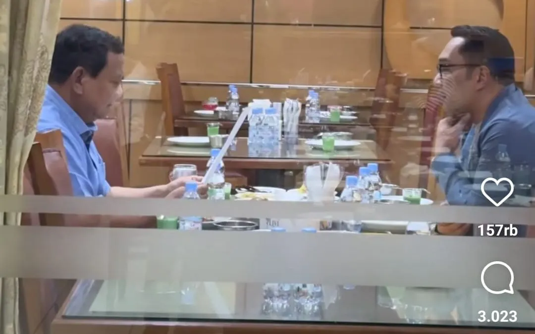 Ridwan Kamil pamer makan malam bersama Prabowo Subianto