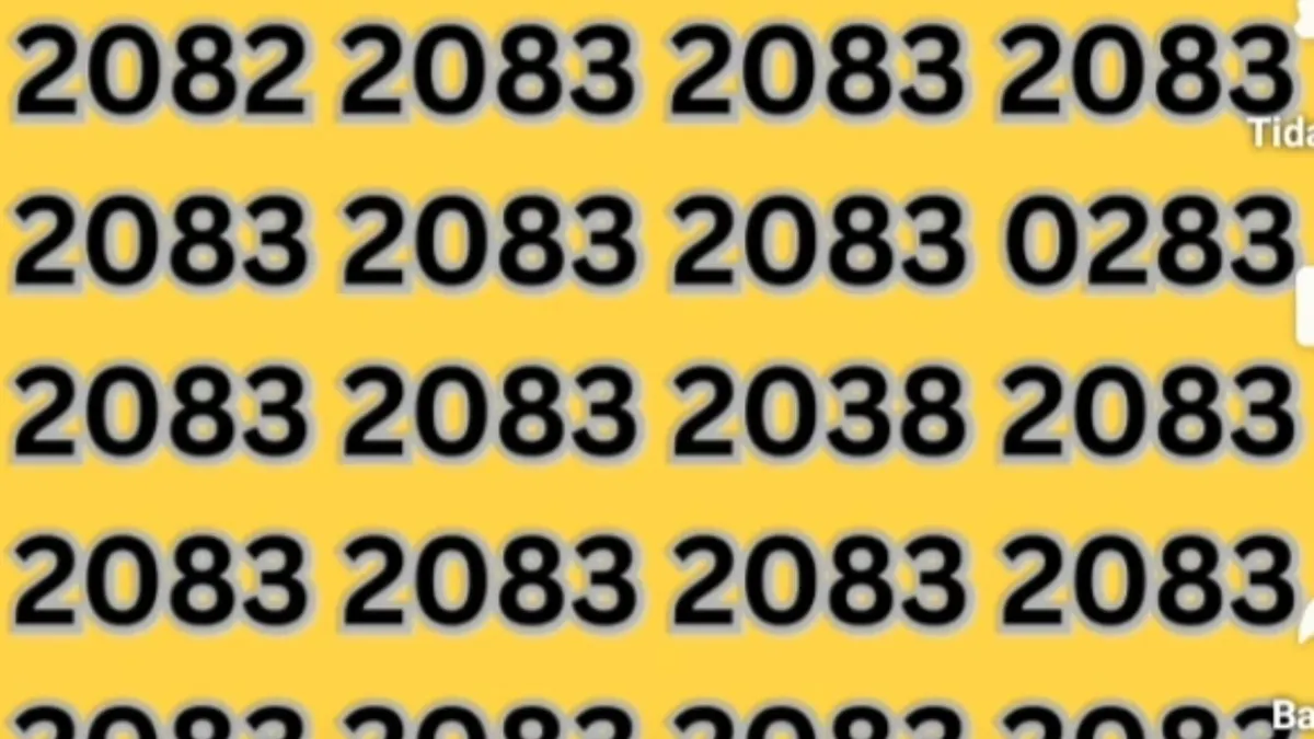 Tes IQ: Ada 2 Angka Berbeda di Kumpulan 2083, Yakin Bisa Temukan dalam 7 Detik? Tunjukkan Kejelianmu Sekarang!