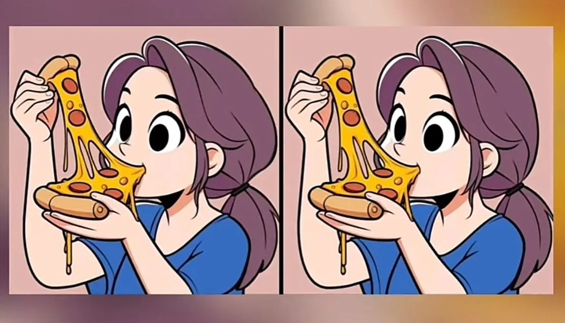 Tes IQ: Temukan 3 Perbedaan di Gambar Gadis Makan Pizza