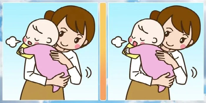 Tes IQ ini membutuhkan kecerdasan otak dan kemampuan penglihatan yang tajam untuk menemukan perbedaan dari gambar wanita menggendong bayi. 