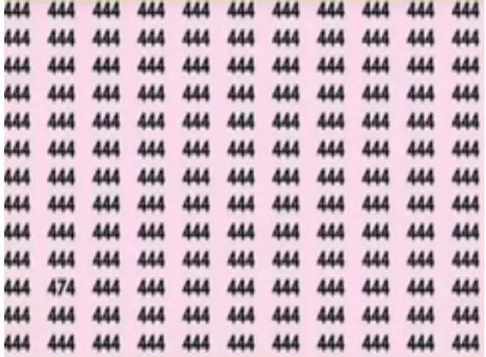 Tes Penglihatan: Temukan 1 Angka Berbeda di Antara Banyak 4444 dalam Waktu 5 Detik! Bisa?