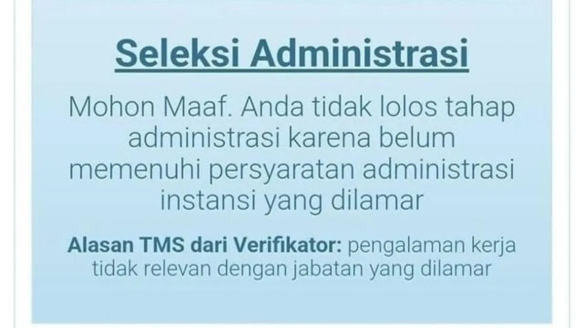 Arti TMS pada pengumuman hasil seleksi administrasi CPNS 2024.