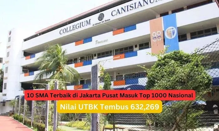 Daftar 10 SMA terbaik di Jakarta Pusat yang masuk Top 1000 Nasional dengan nilai UTBK tinggi