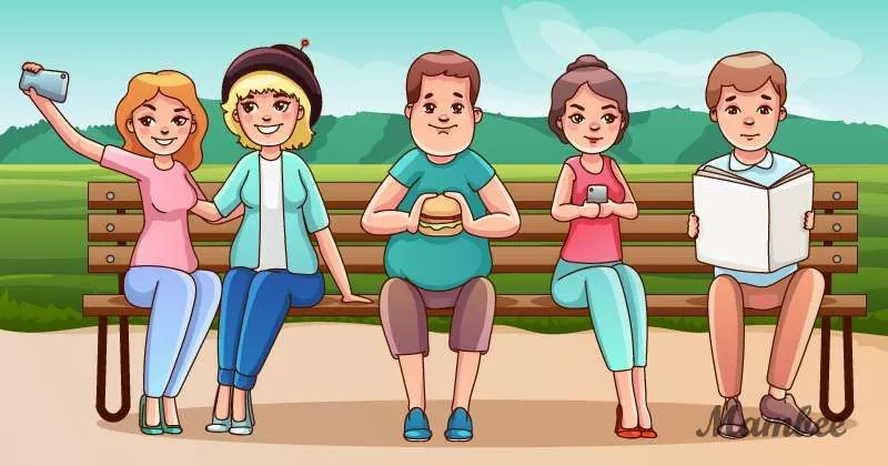 Di dalam tes IQ ini akan disajikan sebuah gambar yang menampilkan 5 orang sedang duduk di bangku taman.