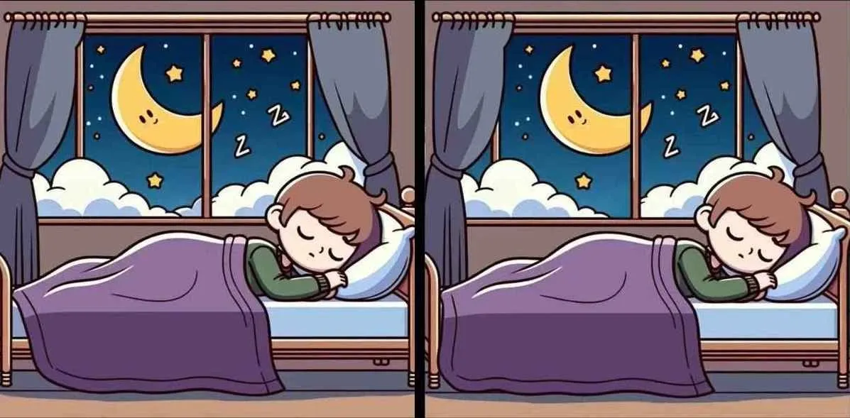 Tes IQ: Temukan 3 Perbedaan pada Gambar Anak Laki-laki Sedang Tidur Ini