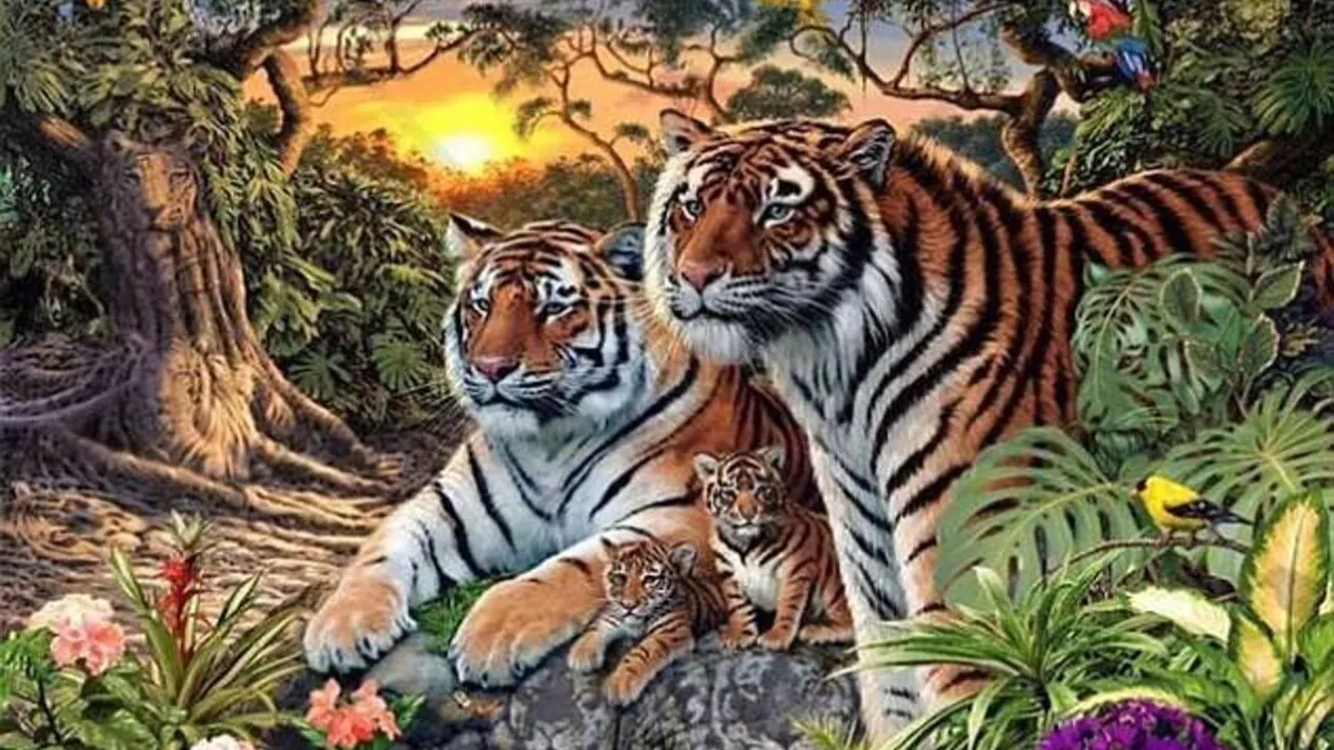Temukan 16 wajah harimau dalam waktu 21 detik