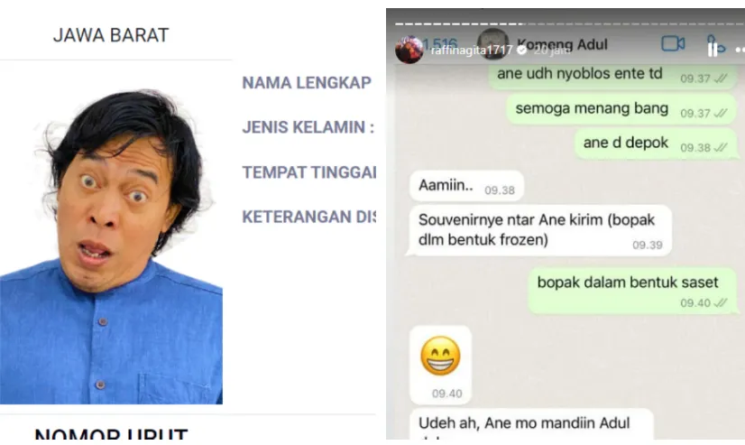 Percakapan Raffi Ahmad usai mencoblos Komeng.