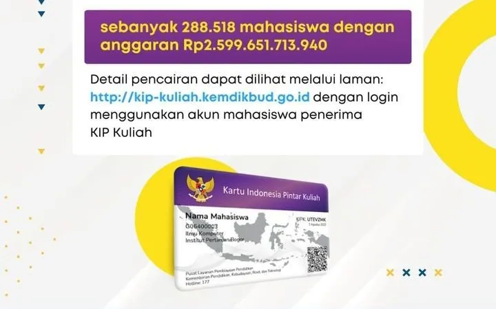 Pencairan dana KIP Kuliah semester genap tahun akademik 2023/2024 resmi dicairkan secara bertahap mulai tanggal 8 April 2024.