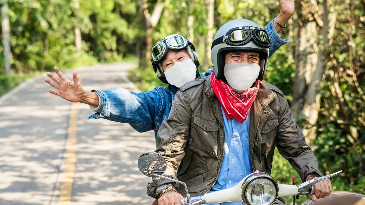 Ilustrasi mudik pakai motor.