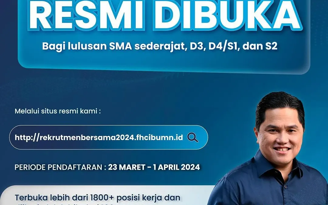 Rekrutmen Bersama BUMN 2024 Resmi Dibuka