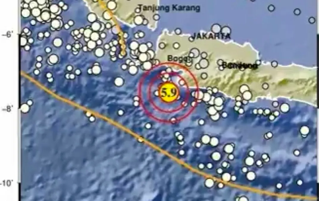 Info Gempa Terkini: Gempa 5,9M Guncang Barat Daya Bayah-Banten Terasa hingga Bandung