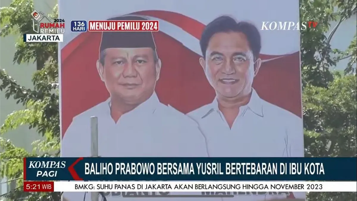 Baliho Prabowo Subianto dan Yusril Ihza Mahendra Viral