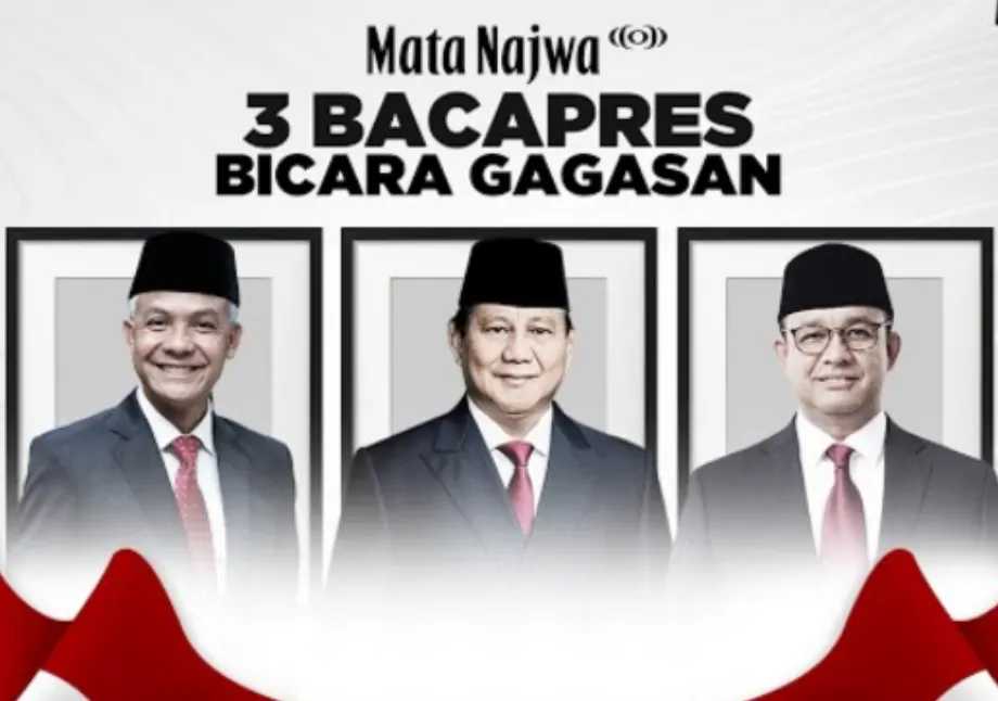 Tiga kandidat calon presiden (capres) yakni Anies Baswedan, Ganjar Pranowo, serta Prabowo Subianto hadir di hadapan publik bersama jurnalis Najwa Shihab, Selasa, 19 September 2023.