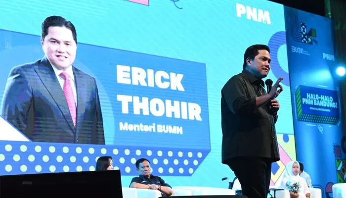 Menteri BUMN Erick Thohir menghadiri acara yang digelar oleh PNM