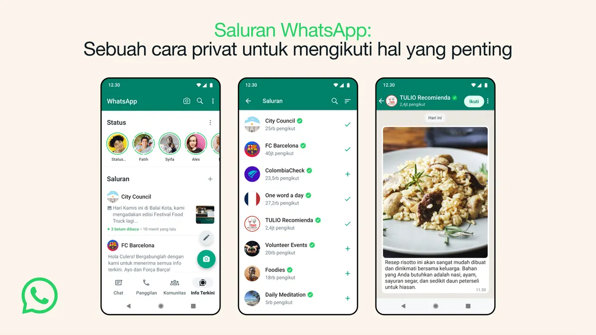 WhatsApp memberikan opsi untuk menghilangkan saluran dan menghentikan notifikasi pembaruan dari mereka.