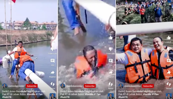Momen Anies Terguling Saat Ikut Lomba HUT RI Ke 78 di Lebak Bulus, Warganet: Masya Allah (Kolase Youtube Anies Baswedan)