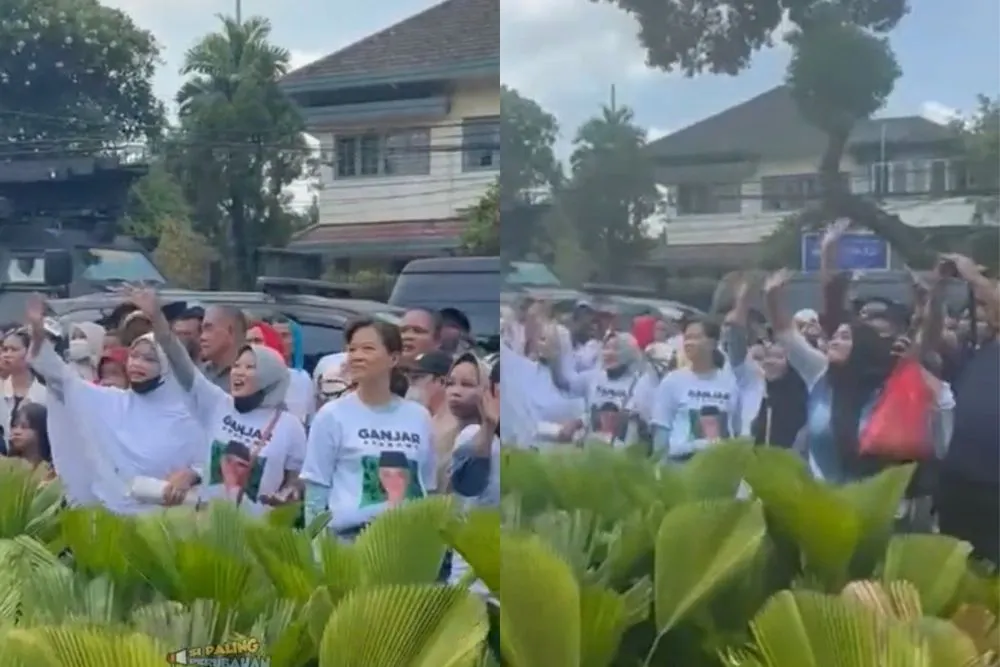 Viral Emak-emak Berkaos Ganjar Pranowo