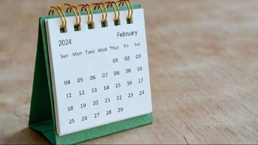 Ilustrasi Kalender Bulan Februari 2024