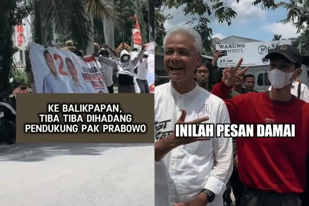 Ganjar Pranowo Disambut Pendukung Prabowo Subianto saat Kampanye di Balikpapan