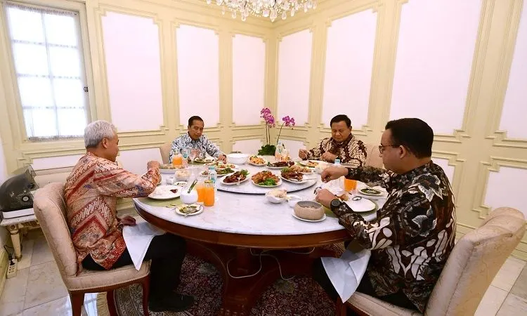 Dalam acara makan siang, Anies Baswedan menyampaikan kenetralan dalam Pemilu kepada Presiden Joko Widodo.