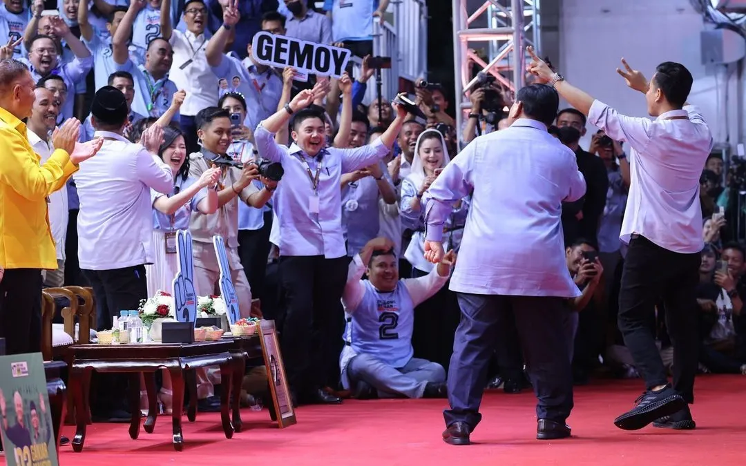 Joget gemoy Prabowo Subianto.