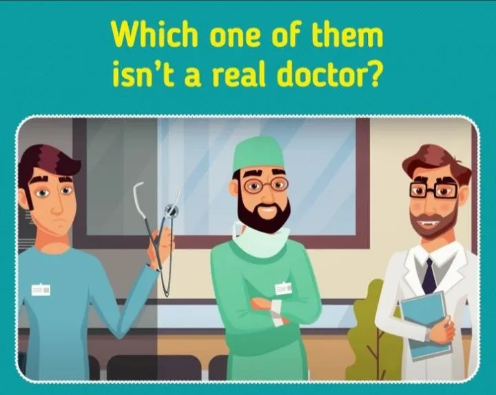 Tes IQ dan Asah otak silahkan temukan dokter palsu pada gambar dalam 5 detik