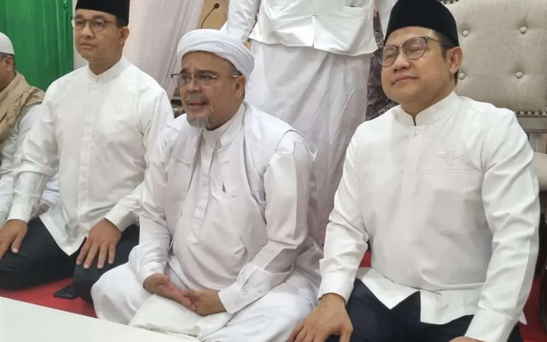 Foto Anies Baswedan dan Cak Imin Bersama Habib Rizieq Shihab