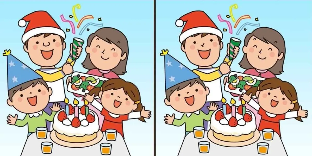 Tes IQ: Ada 3 Perbedaan di&nbsp;Gambar Perayaan Keluarga Ini, Bisakah Kamu Menemukannya?