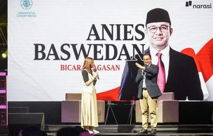 Bakal calon presiden (capres) dari Koalisi Perubahan Anies Baswedan hadiri undangan program Mata Najwa dalam acara bertajuk &quot;3 Bacapres Bicara Gagasan&quot; pada Selasa, 19 September 2023.