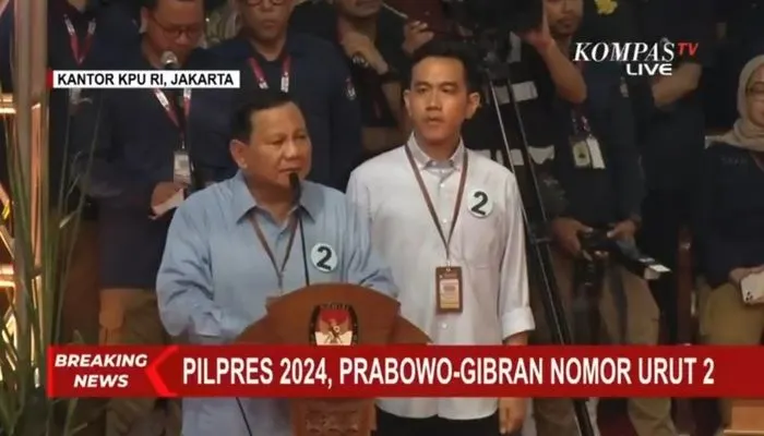 Pasangan capres-cawapres Prabowo Subianto dan Gibran Rakabuming