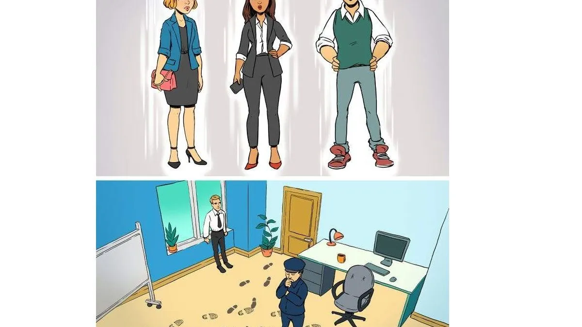 Bisakah kamu menemukan siapa yang jadi pencuri di kantor dalam gambar ini? Jawab dalam waktu 10 detik atau kurang dari itu.