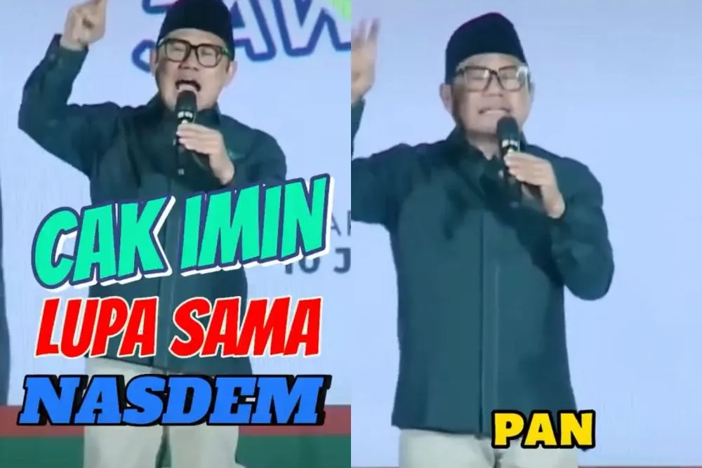 Cawapres nomor urut satu Cak Imin blunder karena menyebut partai pengusungnya adalah PAN bukan NasDem.