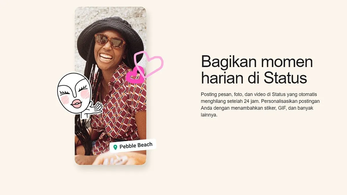 Saat ini Story WhatsApp dapat mengunggah foto yang disertai musik lengkap dengan liriknya seperti Instagram.