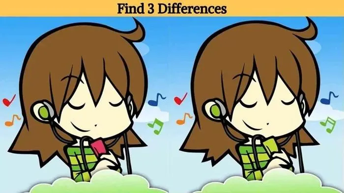 Cari 3 Perbedaan pada Gambar Wanita yang Sedang Mendengarkan Musik Ini