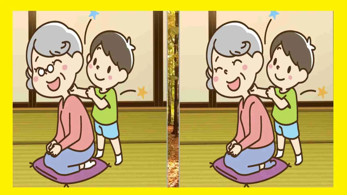 Tes Penglihatan: Uji Ketelitianmu, Coba Temukan 5 Perbedaan pada Gambar Nenek dan Cucunya dalam Waktu 15 Detik