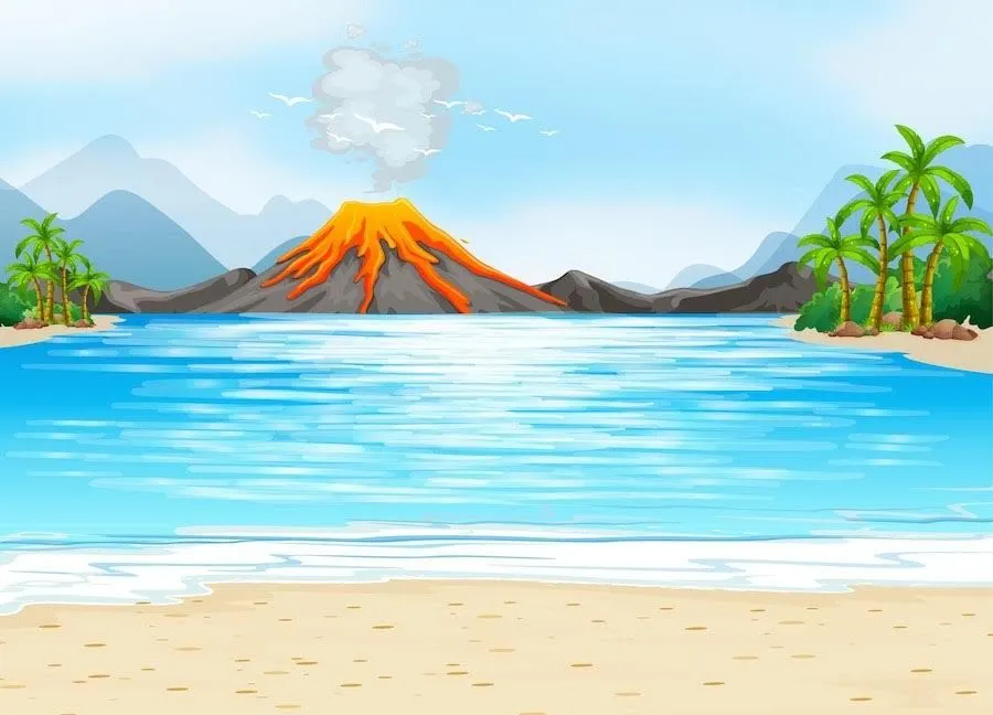 Ilustrasi Gunung dan Pantai