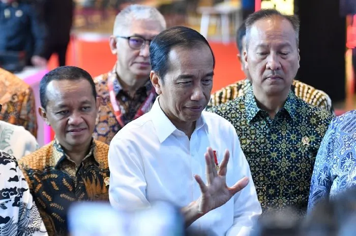 Presiden Jokowi di International Expo (JIEXPO), Jakarta, Kamis, 15 Februari 2024.