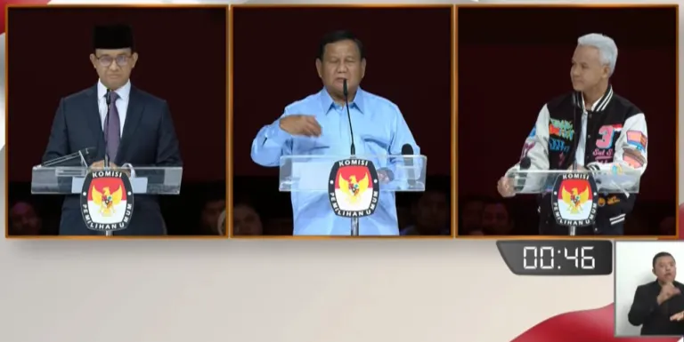 Debar Capres Terakhir: Anies Baswedan, Prabowo Subianto dan Ganjar Pranowo