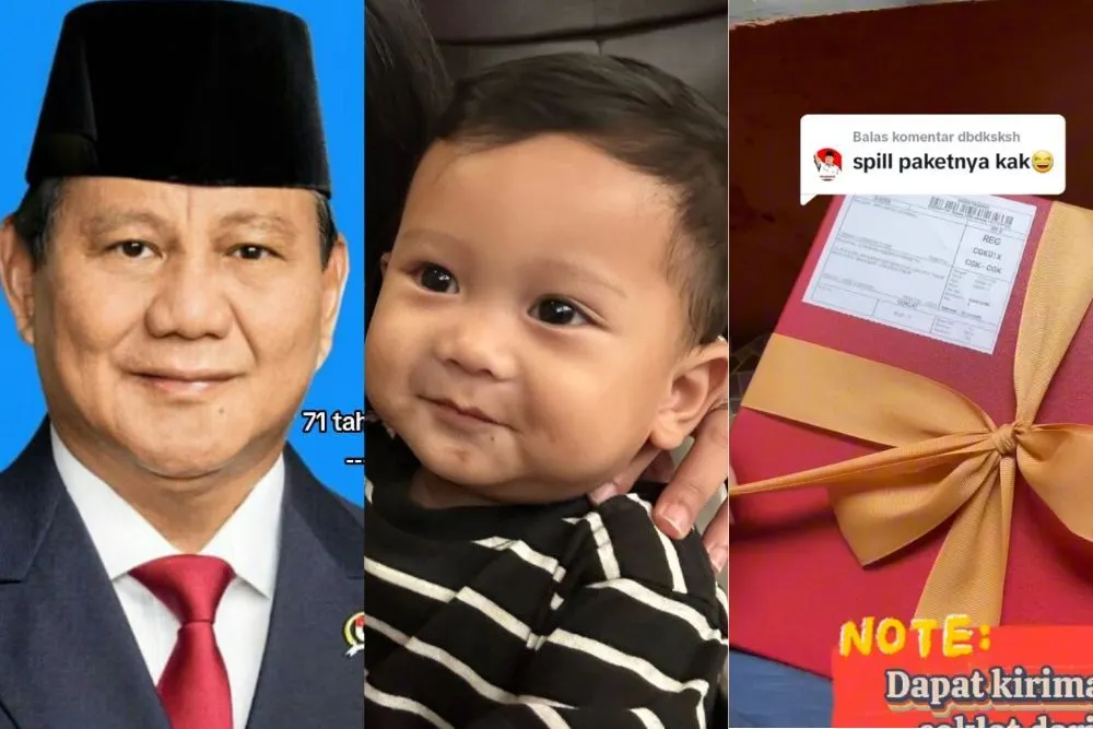 Foto Prabowo Subianto dan bayi yang disebut mirip dengannya