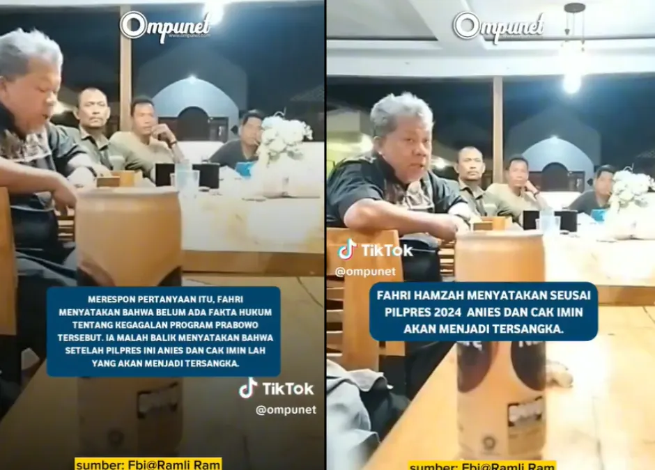 Beredar Video Fahri Hamzah Sebut Anies Baswedan dan Cak Imin Akan Jadi Tersangka Usai Pilpres 2024
