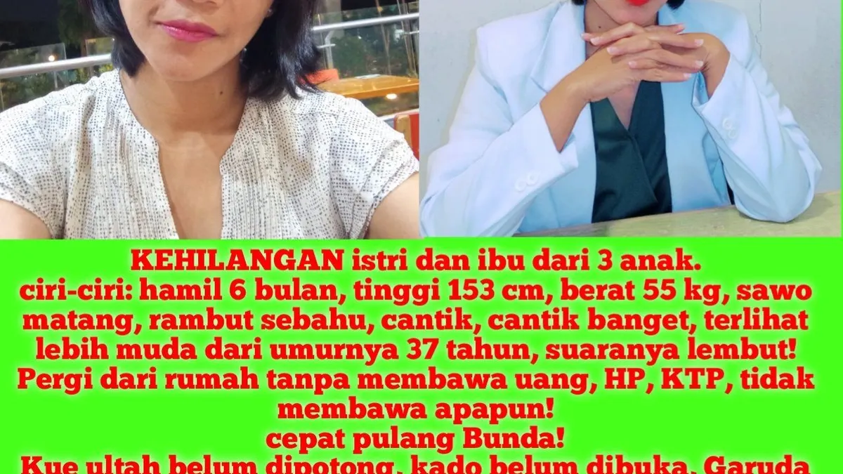 Sosok dr Qory yang dilaporkan hilang oleh suaminya.
