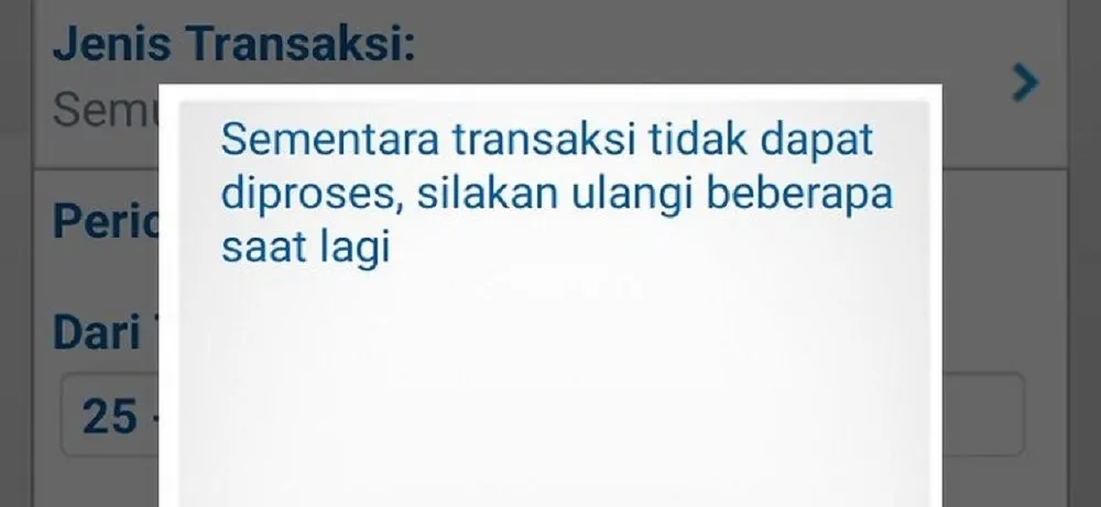 BCA) diduga mengalami down.