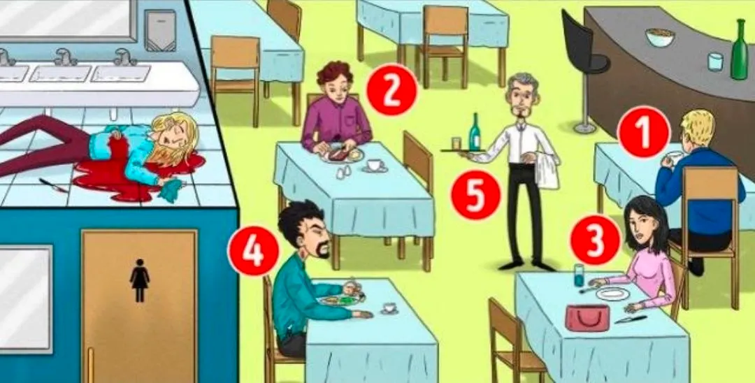 Tes IQ: Siapa Pembunuh Wanita di Restoran? Temukan dalam Waktu 15 Detik!