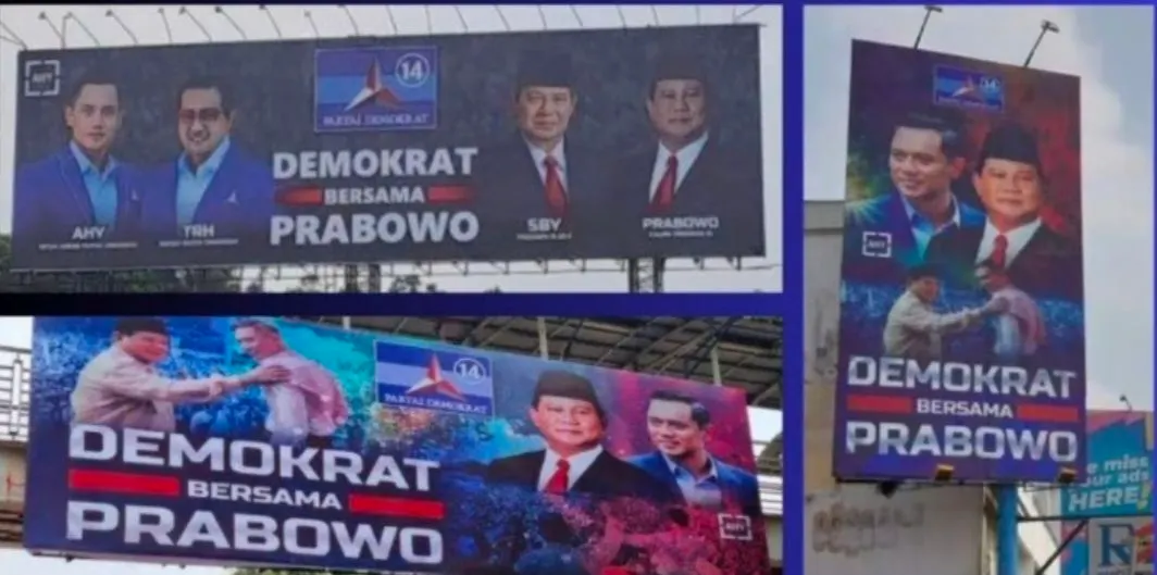 Beredar Baliho Prabowo Tanpa Gibran Digantikan dengan AHY, Demokrat Hanya Dukung Setengah Hati?