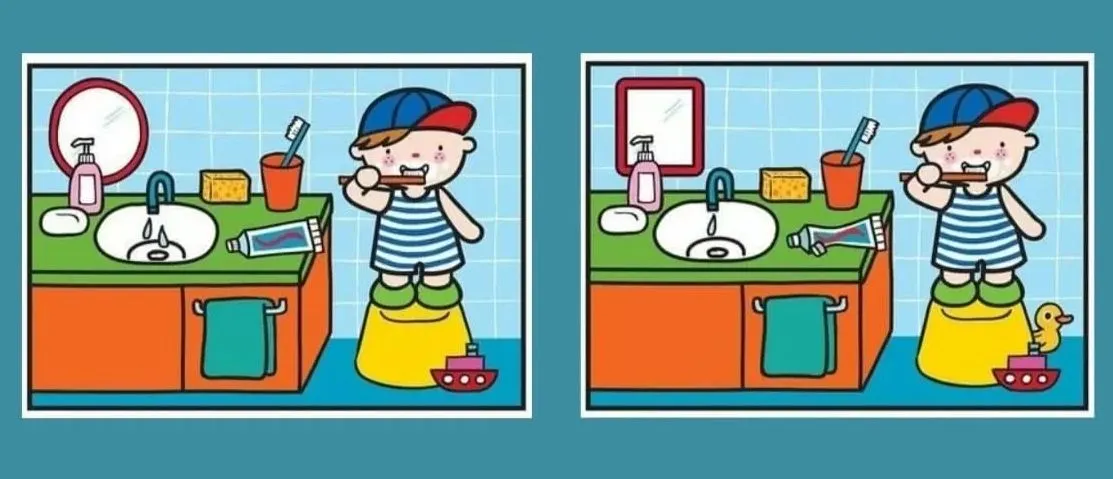 Tes IQ: Kamu Teliti? Ada 5 Perbedaan pada Gambar Anak Sedang Gosok Gigi Ini dan Temukan Minimal 3 Saja