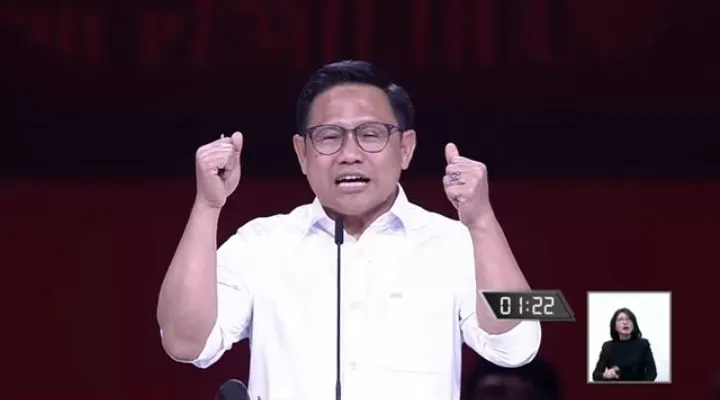 Potongan gambar Cawapres nomor urut satu, Muhaimin Iskandar atau Cak Imin