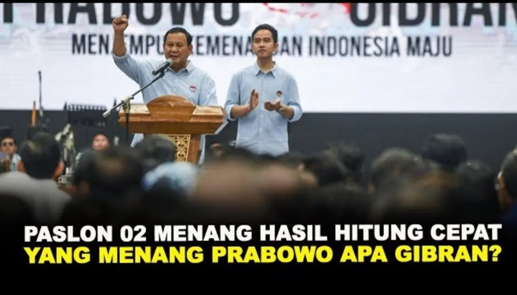 Capres-Cawapres No Urut 2, Prabowo Subianto-Gibran Rakabuming unggul di hasil quick count.